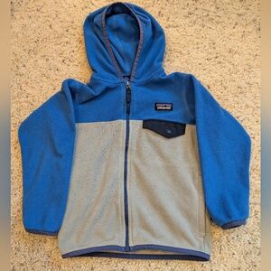 Patagonia Kids Blue And Grey Micro D Fleece Jacket